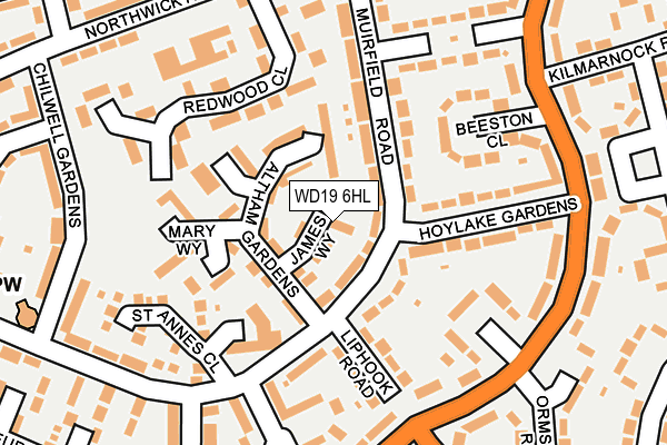 WD19 6HL map - OS OpenMap – Local (Ordnance Survey)