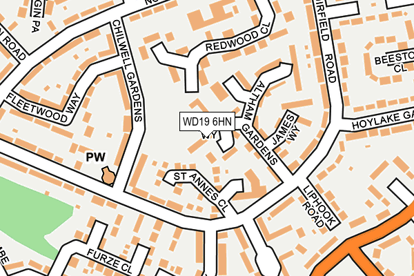 WD19 6HN map - OS OpenMap – Local (Ordnance Survey)