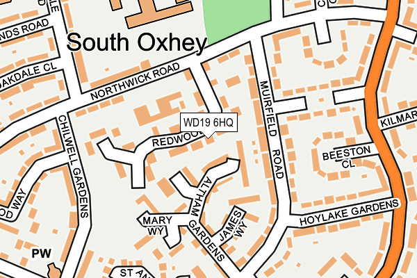 WD19 6HQ map - OS OpenMap – Local (Ordnance Survey)