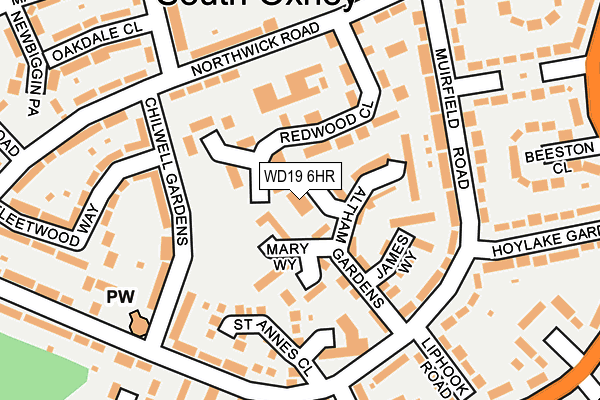 WD19 6HR map - OS OpenMap – Local (Ordnance Survey)