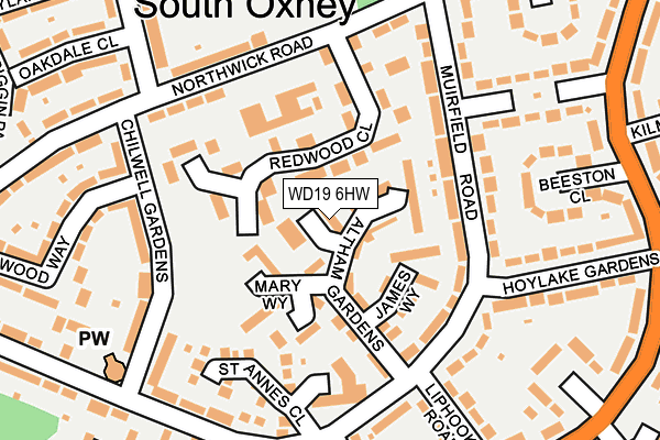WD19 6HW map - OS OpenMap – Local (Ordnance Survey)