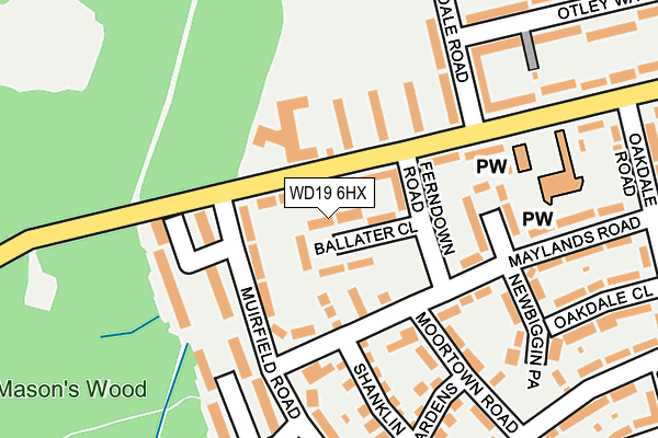 WD19 6HX map - OS OpenMap – Local (Ordnance Survey)