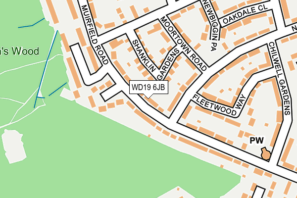 WD19 6JB map - OS OpenMap – Local (Ordnance Survey)
