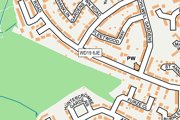 WD19 6JE map - OS OpenMap – Local (Ordnance Survey)