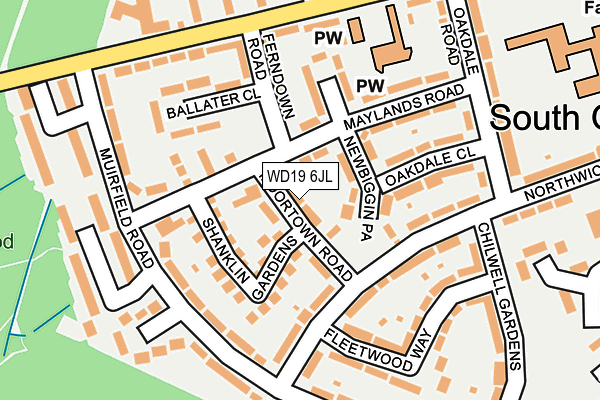 WD19 6JL map - OS OpenMap – Local (Ordnance Survey)