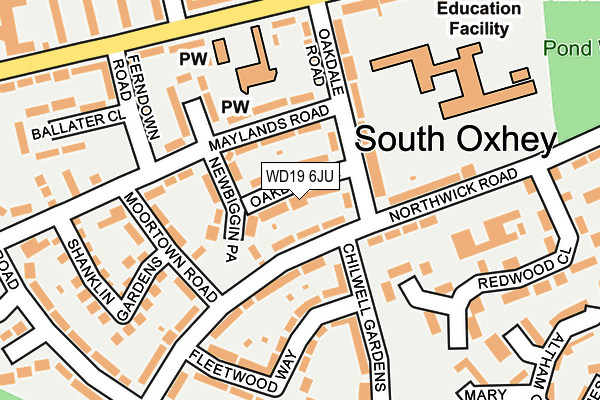 WD19 6JU map - OS OpenMap – Local (Ordnance Survey)