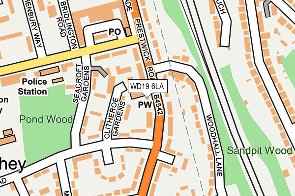 WD19 6LA map - OS OpenMap – Local (Ordnance Survey)