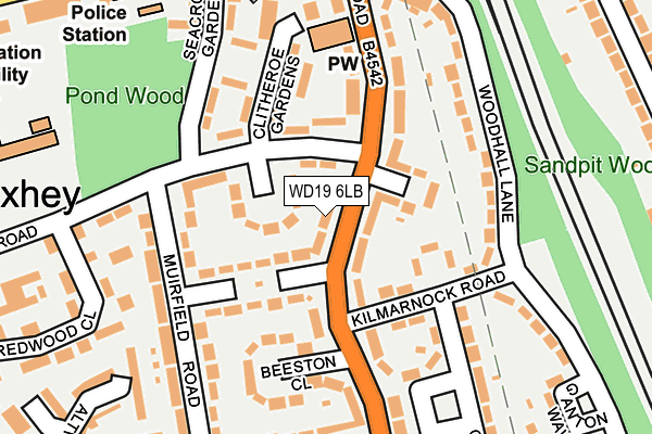 WD19 6LB map - OS OpenMap – Local (Ordnance Survey)