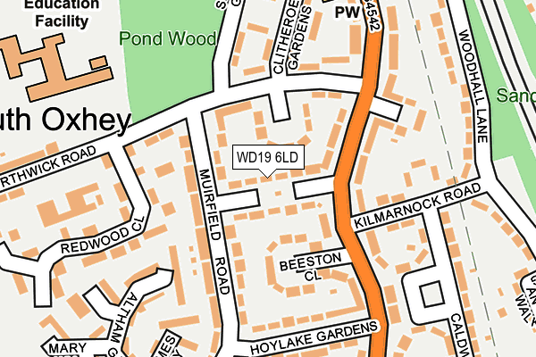 WD19 6LD map - OS OpenMap – Local (Ordnance Survey)