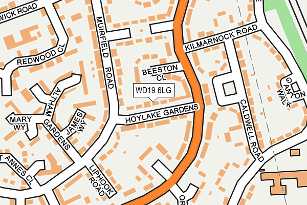 WD19 6LG map - OS OpenMap – Local (Ordnance Survey)