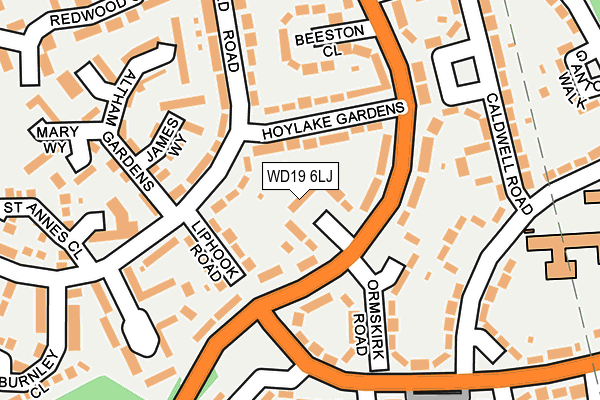 WD19 6LJ map - OS OpenMap – Local (Ordnance Survey)