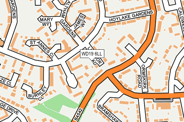 WD19 6LL map - OS OpenMap – Local (Ordnance Survey)