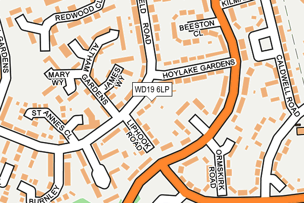 WD19 6LP map - OS OpenMap – Local (Ordnance Survey)