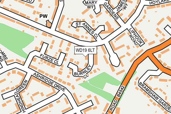 WD19 6LT map - OS OpenMap – Local (Ordnance Survey)