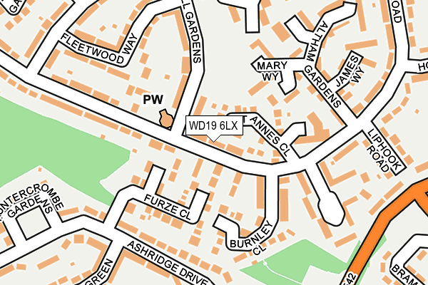 WD19 6LX map - OS OpenMap – Local (Ordnance Survey)