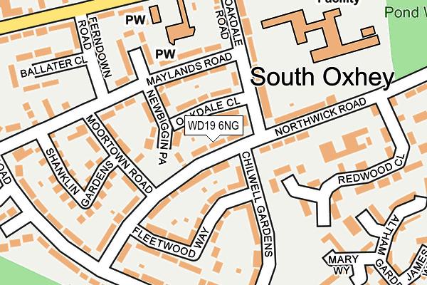WD19 6NG map - OS OpenMap – Local (Ordnance Survey)