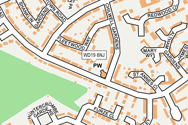 WD19 6NJ map - OS OpenMap – Local (Ordnance Survey)