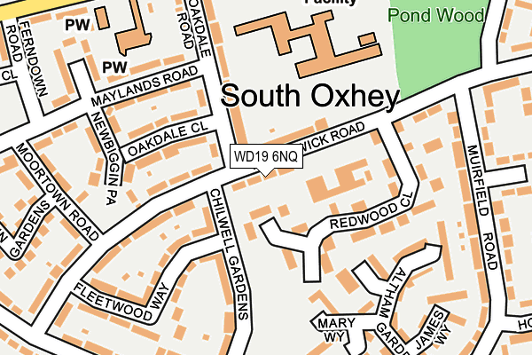 WD19 6NQ map - OS OpenMap – Local (Ordnance Survey)
