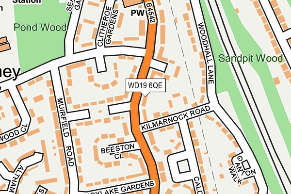 WD19 6QE map - OS OpenMap – Local (Ordnance Survey)