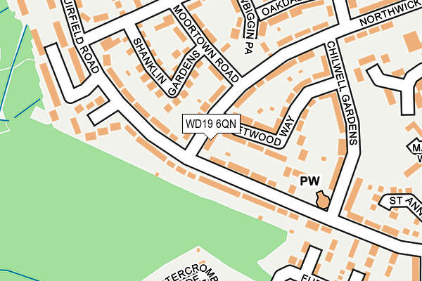 WD19 6QN map - OS OpenMap – Local (Ordnance Survey)
