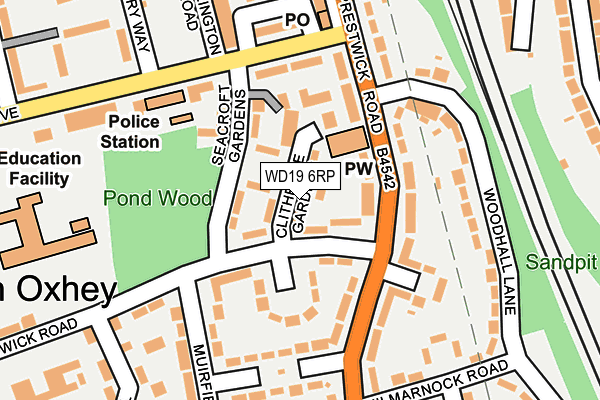 WD19 6RP map - OS OpenMap – Local (Ordnance Survey)