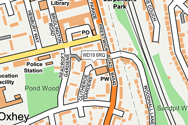 WD19 6RQ map - OS OpenMap – Local (Ordnance Survey)