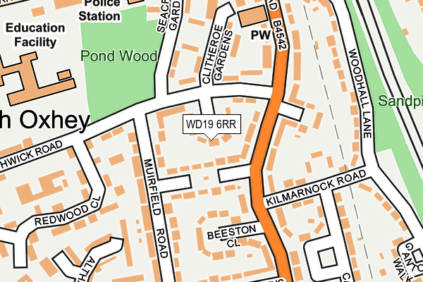 WD19 6RR map - OS OpenMap – Local (Ordnance Survey)