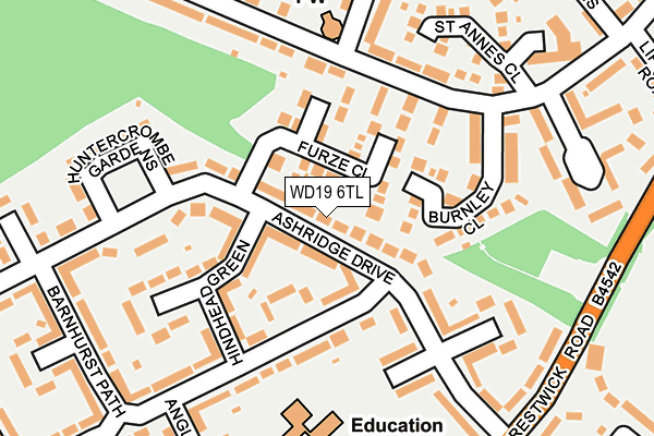 WD19 6TL map - OS OpenMap – Local (Ordnance Survey)