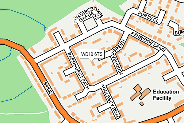 WD19 6TS map - OS OpenMap – Local (Ordnance Survey)