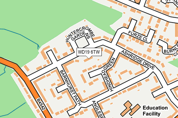 WD19 6TW map - OS OpenMap – Local (Ordnance Survey)