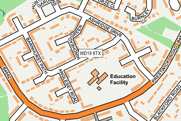 WD19 6TX map - OS OpenMap – Local (Ordnance Survey)