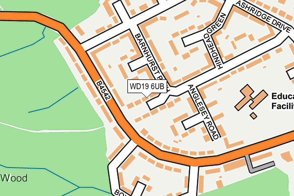 WD19 6UB map - OS OpenMap – Local (Ordnance Survey)