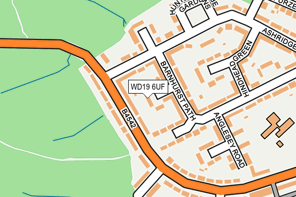 WD19 6UF map - OS OpenMap – Local (Ordnance Survey)