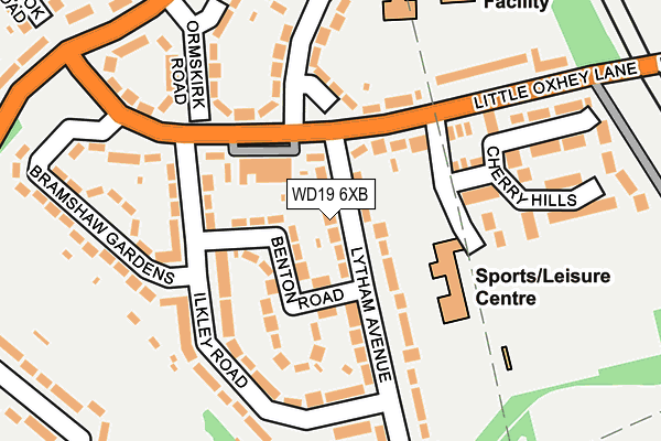 WD19 6XB map - OS OpenMap – Local (Ordnance Survey)