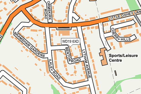 WD19 6XD map - OS OpenMap – Local (Ordnance Survey)