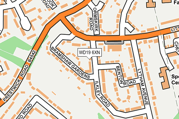 WD19 6XN map - OS OpenMap – Local (Ordnance Survey)