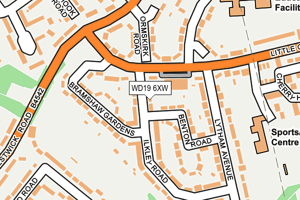 WD19 6XW map - OS OpenMap – Local (Ordnance Survey)