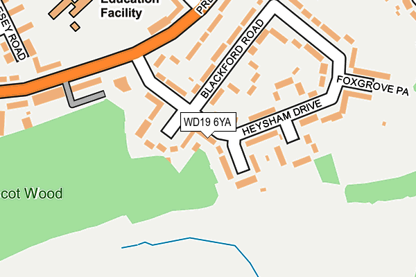 WD19 6YA map - OS OpenMap – Local (Ordnance Survey)