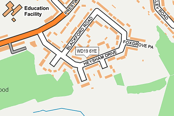 WD19 6YE map - OS OpenMap – Local (Ordnance Survey)