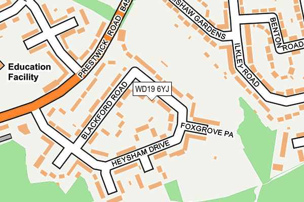 WD19 6YJ map - OS OpenMap – Local (Ordnance Survey)
