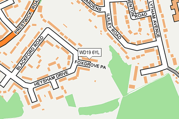 WD19 6YL map - OS OpenMap – Local (Ordnance Survey)
