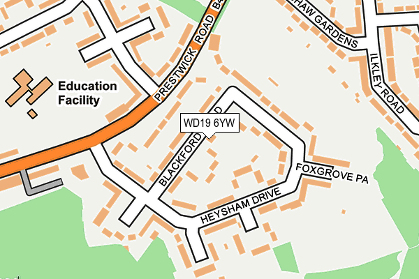 WD19 6YW map - OS OpenMap – Local (Ordnance Survey)