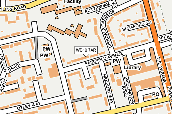 WD19 7AR map - OS OpenMap – Local (Ordnance Survey)
