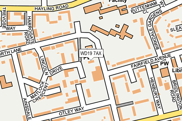 WD19 7AX map - OS OpenMap – Local (Ordnance Survey)