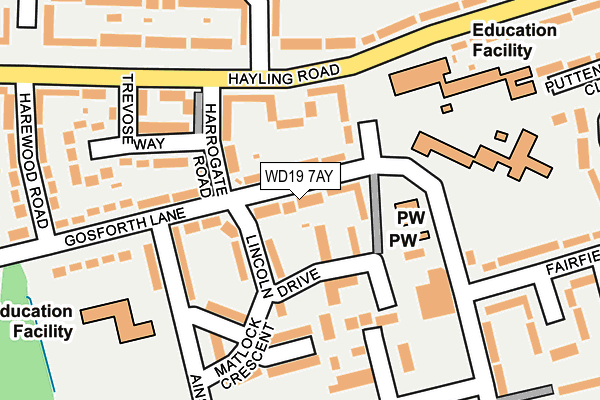 WD19 7AY map - OS OpenMap – Local (Ordnance Survey)