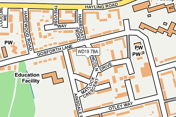 WD19 7BA map - OS OpenMap – Local (Ordnance Survey)