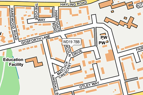 WD19 7BB map - OS OpenMap – Local (Ordnance Survey)