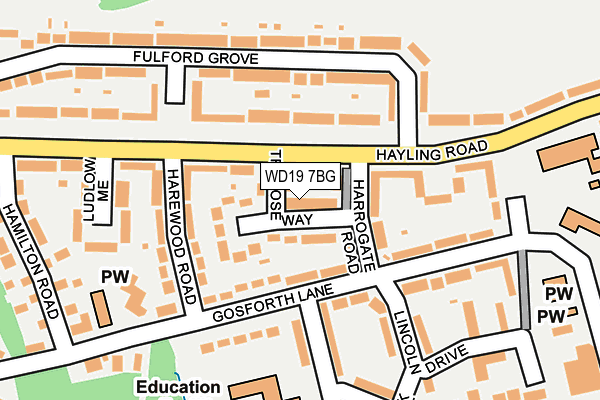 WD19 7BG map - OS OpenMap – Local (Ordnance Survey)