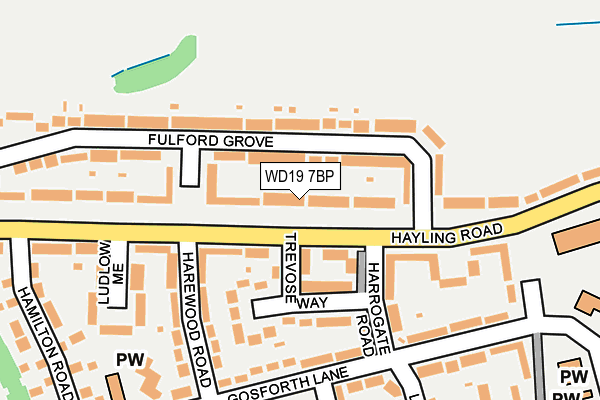 WD19 7BP map - OS OpenMap – Local (Ordnance Survey)