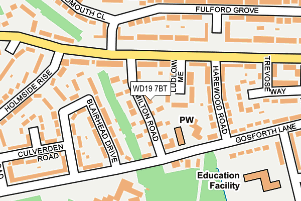 WD19 7BT map - OS OpenMap – Local (Ordnance Survey)